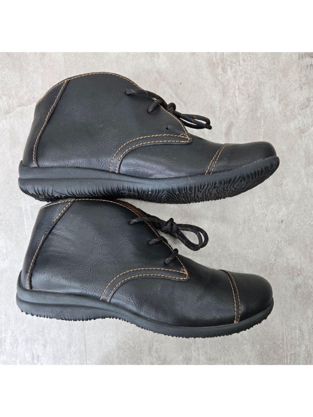 Born Of Concept Chukka Ankle Bootie Sz 9 Black Leather Minimalist Lagenlook Shoe - Picture 5 of 11